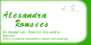 alexandra romsics business card